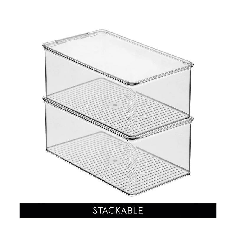 iDesign Stackable Shoe Box with Lid for Wedges or Flats, 2-Pack, Usa Made