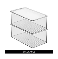 iDesign Stackable Shoe Box with Lid for Wedges or Flats, 2-Pack, Usa Made