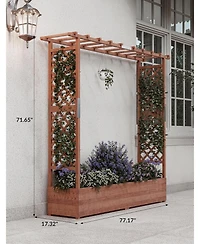 Xo Elevated Wooden Garden Bed with Trellis and Roof