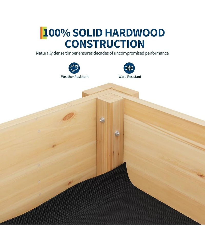Xo 67" Tall Wooden Raised Garden Bed with Trellis and Roof, Elevated Planter Box for Climbing Plants, Patio, Balcony