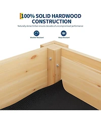 Xo 67" Tall Wooden Raised Garden Bed with Trellis and Roof, Elevated Planter Box for Climbing Plants, Patio, Balcony
