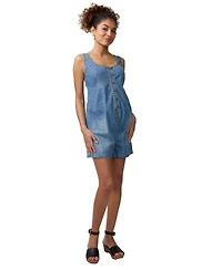 Ingrid + Isabel Maternity Sleeveless Soft Denim Romper
