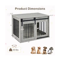 Ruie Heavy Duty Dog Crate Furniture with Sliding Barn Door and Tabletop