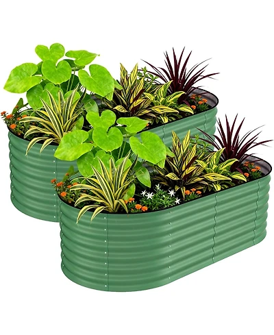 Xo 2-Pack 6x3x2FT Galvanized Raised Garden Bed, Metal Planter Boxes for Vegetables Flowers Herbs, Rust-Resistant Outdoor Garden Beds