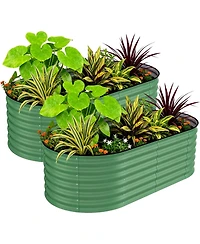 Xo 2-Pack 6x3x2FT Galvanized Raised Garden Bed, Metal Planter Boxes for Vegetables Flowers Herbs, Rust-Resistant Outdoor Garden Beds