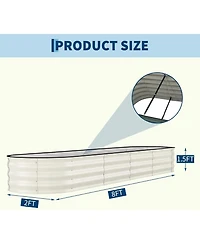 Xo 2-Pack 8x2x1.5FT Galvanized Raised Garden Bed, Metal Planter Boxes for Vegetables Flowers Herbs