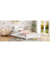 Streamdale Furniture Twin Size Solid Wood Platform Bed Frame with Headboard