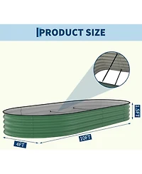 Xo 2-Pack 10x4x1.5FT Galvanized Raised Garden Bed, Metal Planter Boxes for Vegetables Flowers Herbs