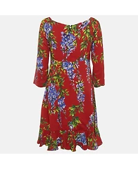 Pre-Owned Dolce & Gabbana Women's Floral Print Crepe Mini Dress