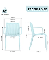 Mondawe 5-Piece Outdoor Dining Set – Square Folding Table with 4 Stackable Pp Armchair