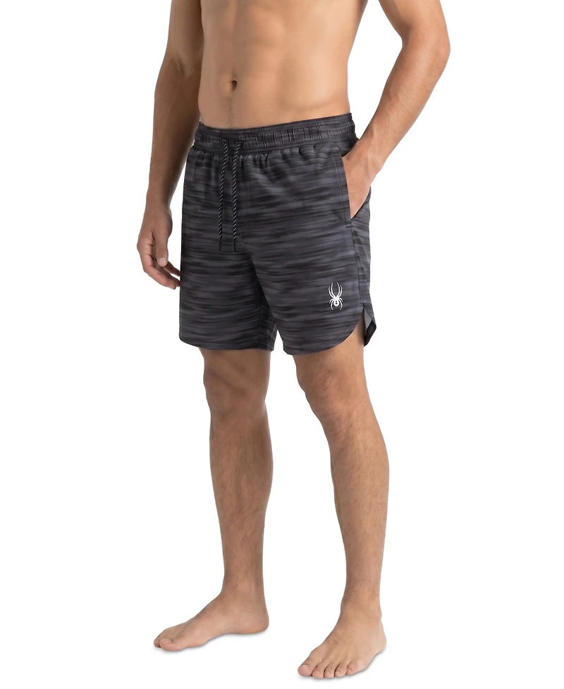 Spyder Men's Jute Print Scallop 7.5" Volley Swimsuit