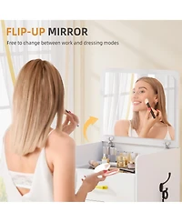 Vlsrka 3 1 Vanity Desk with Flip Top Mirror for Bedroom