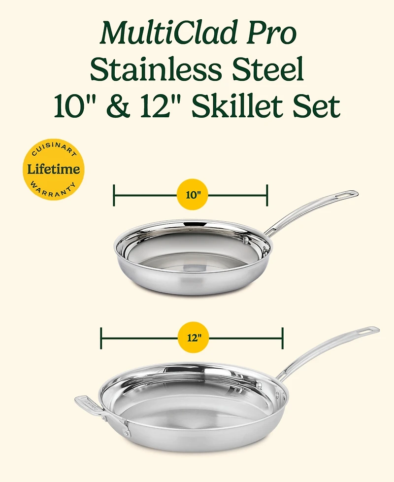 Cuisinart MultiClad Pro Stainless 2-Pc Skillet Set