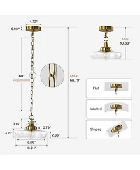 Tribesigns 1-Light Pendant Light, Clear Glass Shade Island Fixture for Dining Room Living Room Bedroom Kitchen Island