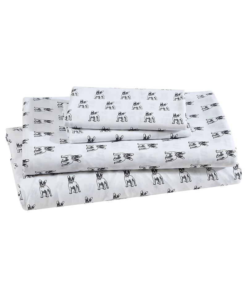 Beatrice Home Fashions Whimsical Printed Microfiber -Pc. Sheet Set