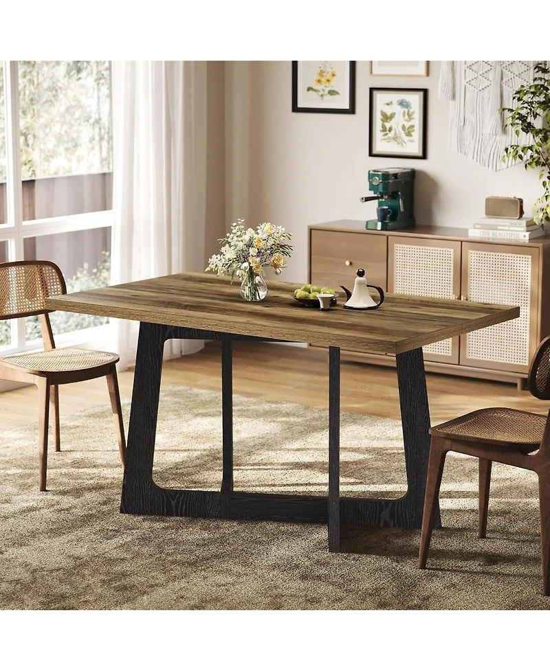 Tribesigns 47-Inch Dining Table for 2-4 People, Small Kitchen Table with Sturdy Pedestal Base, Farmhouse Wood Kitchen and Dining Room Furniture