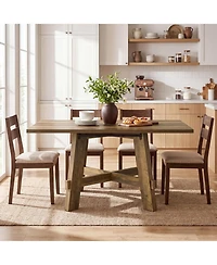 Tribesigns 47-Inch Dining Table for 4, Farmhouse Kitchen Table with Sturdy Legs and Cross Brace, Small Dinner Tables