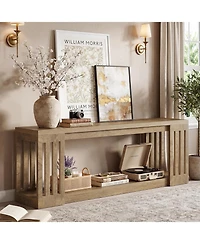 Tribesigns 63-Inch Tv Stand for 55/60/65/70-Inch TVs, Farmhouse Entertainment Center with 2-Tier Open Storage Shelves