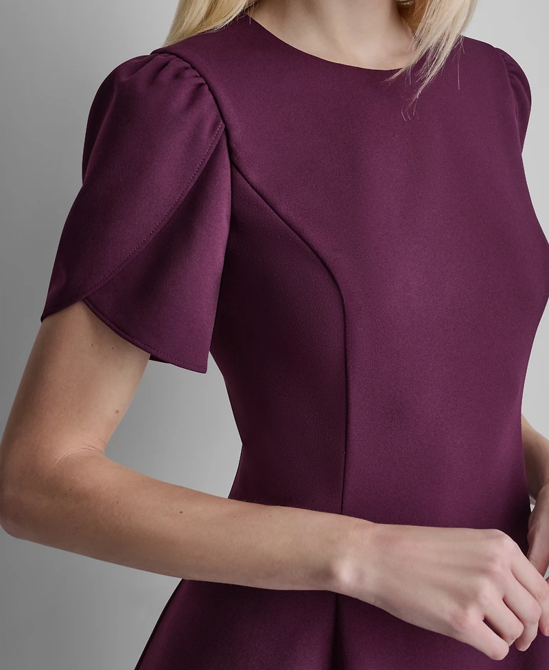 Dkny Women's Tulip Sleeve Fit and Flare Dress