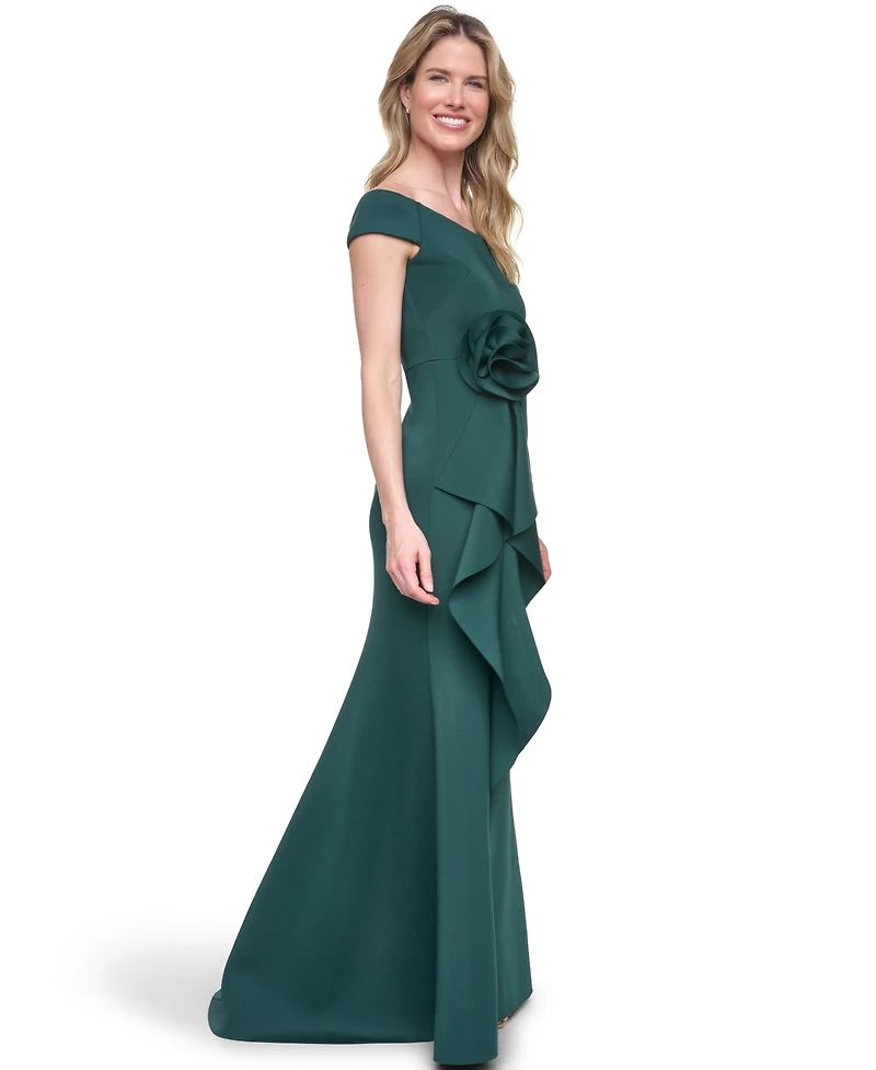 Eliza J Women's Off-The-Shoulder Ruffle-Front Ball Gown