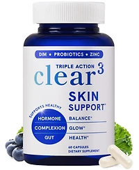 SMNutrition Clear Skin Supplement with Zinc, Dim and Probiotics for Hormone and Gut Support, 60 Count