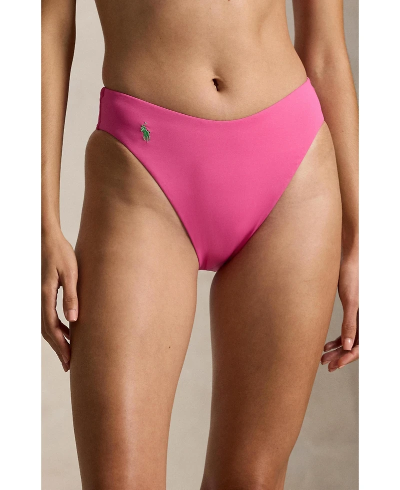 Polo Ralph Lauren Women's Riveria High Leg Scoop Bikini Swimsuit Bottom