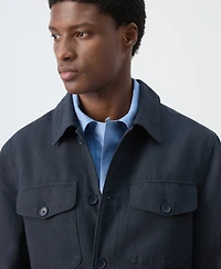 Mango Men's Pockets Lyocell-Linen Jacket