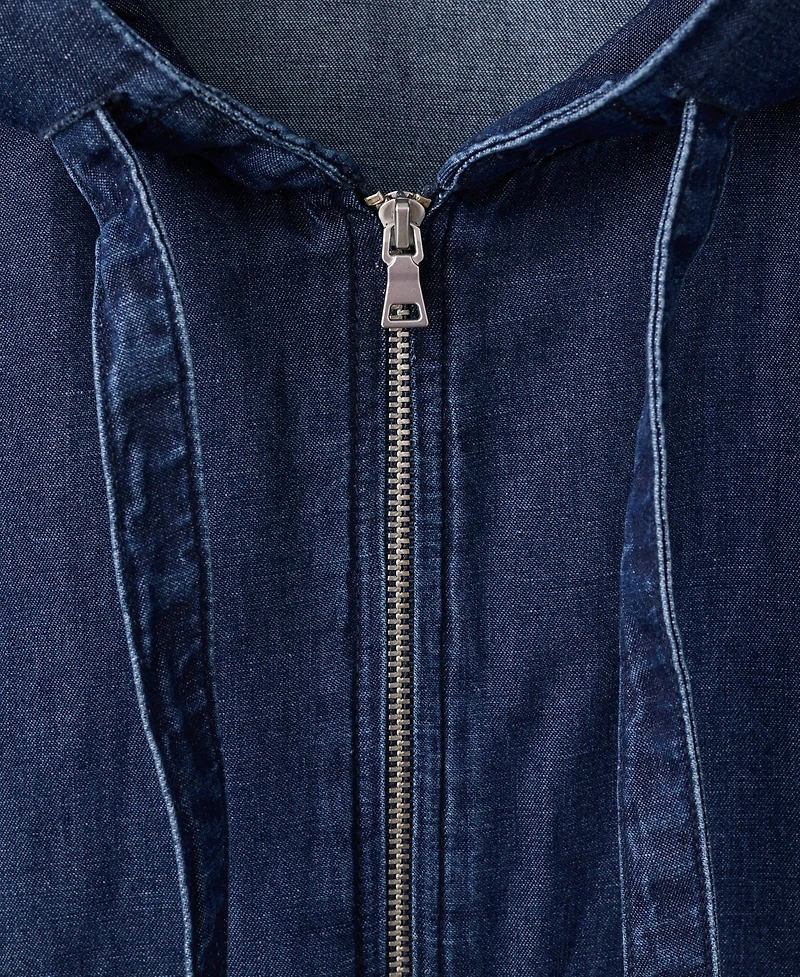 Mango Men's Hooded Denim Jacket