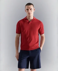 Mango Men's Contrasting Knitted Polo Shirt