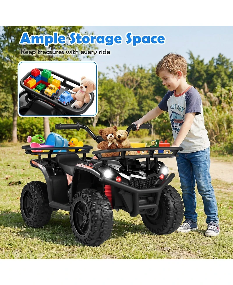 Slickblue 24V Kids Electric Quad Ride On with Led Headlights and Rugged Tires