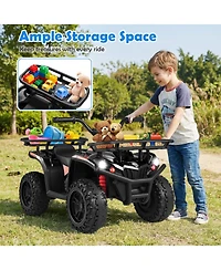 Slickblue 24V Kids Electric Quad Ride On with Led Headlights and Rugged Tires