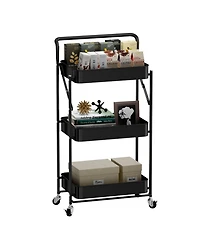 4 tier Rolling Utility Cart with Lockable Wheels