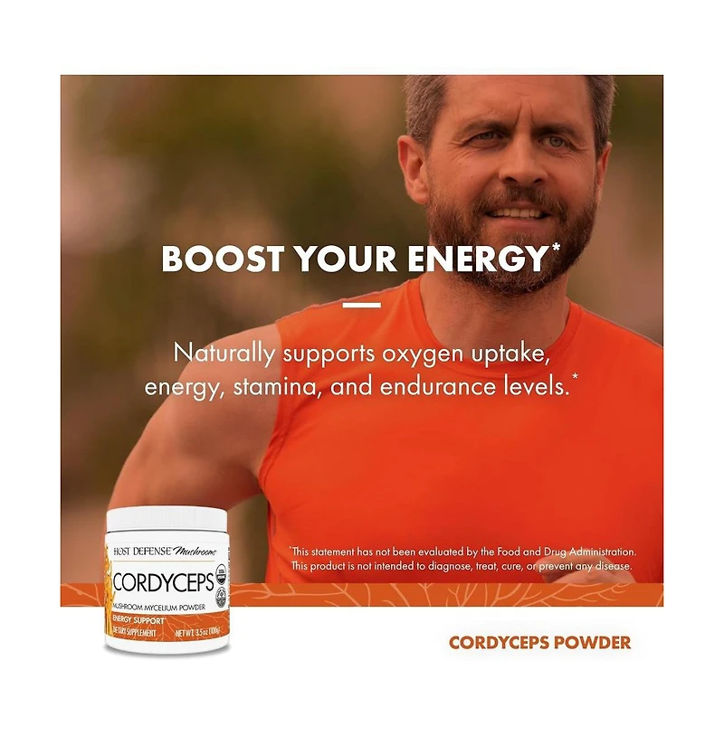 Host Defense Cordyceps Powder - Immune & Energy Support Supplement - Kidney Health Supplement with Cordyceps