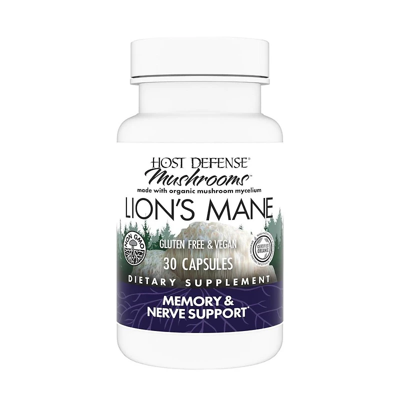 Host Defense Mushrooms Lion's Mane - Brain Health Support Supplement