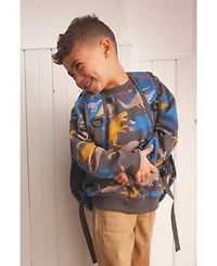 Deux par Deux Little Boy Dinosaur Durable Spacious Organized Backpack