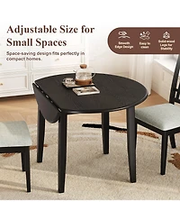flynama Extendable Round Folding Dining Table for 2-4, Space-Saving