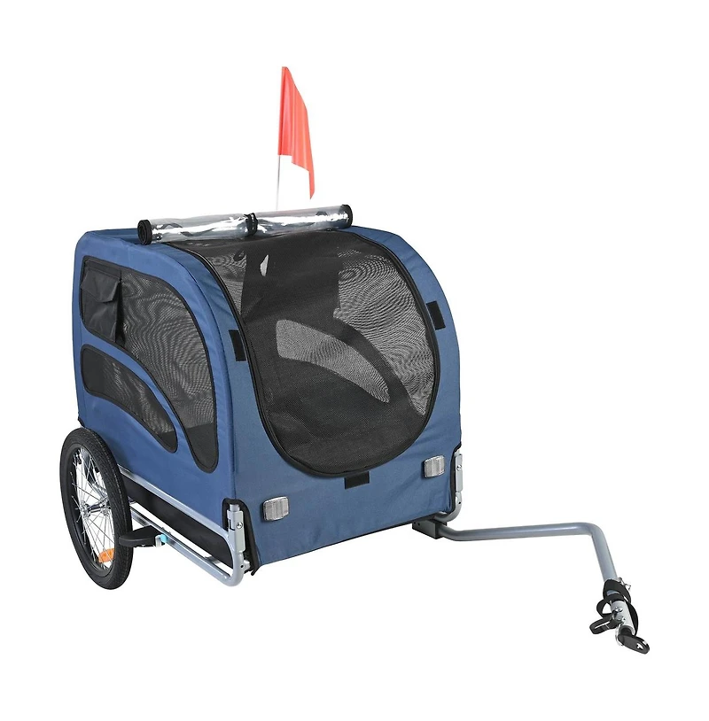 Ruie Foldable Dog Bike Trailer 100 lb Capacity 31.9 in Cabin Pet Bicycle Carrier