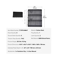 Ruie 8 Panel Foldable Metal Dog Exercise Pen with Bottom Pad 30 in H x 24 in W