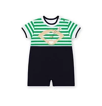 Florence Eiseman Baby Boys Stripe Knit Shortall With Baseball Field