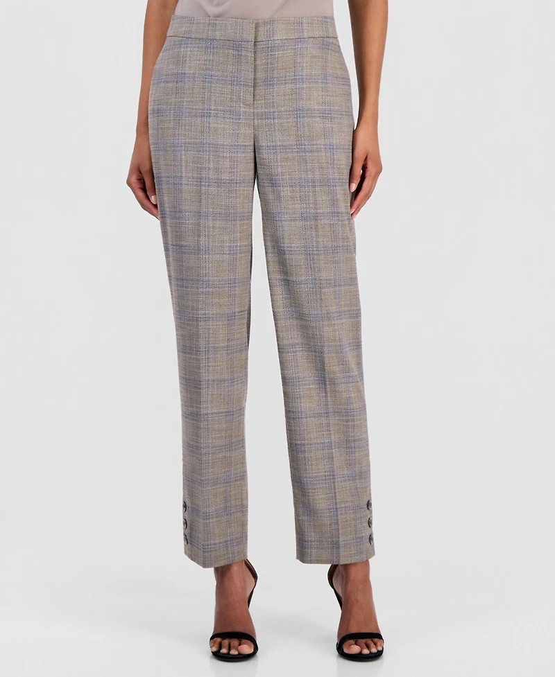 Anne Klein Women's Mid-Rise Straight-Leg Ankle Pants