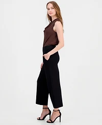 Anne Klein Women's Wide-Leg Cropped Pull-On Trousers