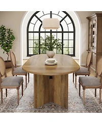 Slickblue 63 Inch Dining Table with Strip Base for Modern Dining Room