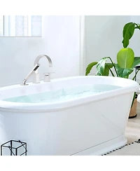 Phying Waterfall Bathtub Faucet with Sprayer, 3-Hole Roman Tub Filler with Hand Shower Deck Mount Waterfall Tub Spout Set