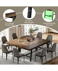 gaomon 71" Farmhouse Dining Table Set of 2, Rectangular for 6-8 People, Adjustable Feet, Kitchen and Room