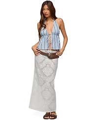 Edikted Women's Galee Tie Front Linen Look Top