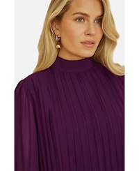 Yumi Women's Pleated Long Sleeve Top