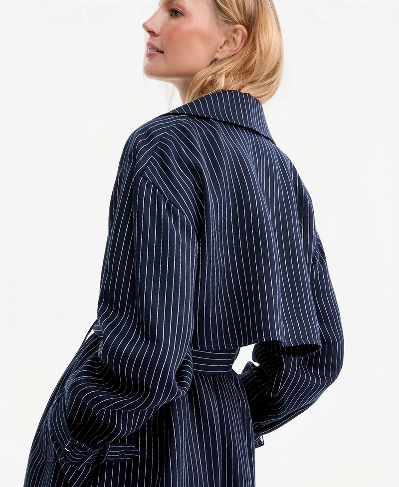 Tommy Hilfiger Women's Nautical Stripe Trench Coat