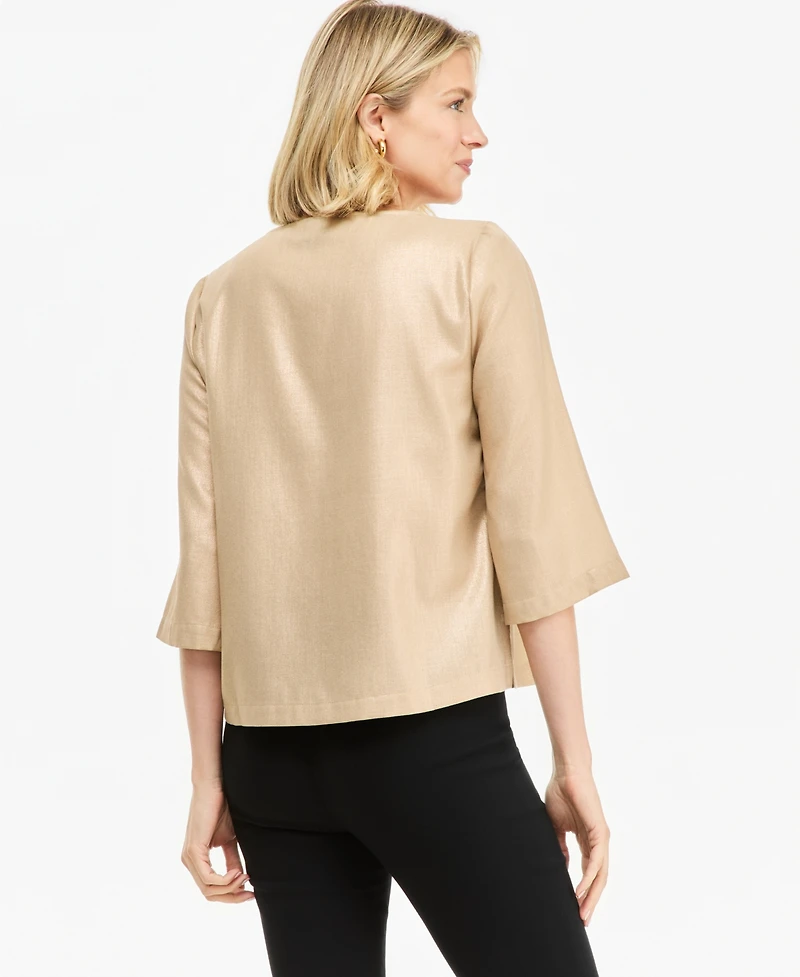 Jm Collection Women's Flutter-Sleeve Metallic-Threaded Top, Macy's Exclusive