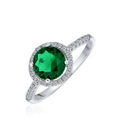 Bling Jewelry Round Halo Solitaire Cocktail Ring 3CaraT Cz Pave .925 Sterling Silver