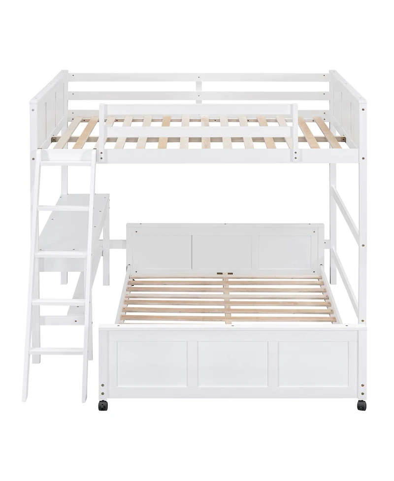 Streamdale Furniture Full Over Full Bunk Bed with Desk